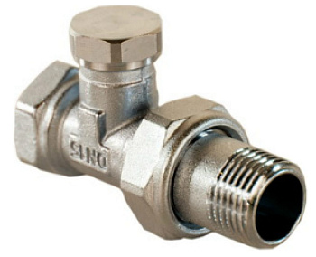 Клапан запорный  д/рад.прямой.  низ 1/2" VT.020.N.04